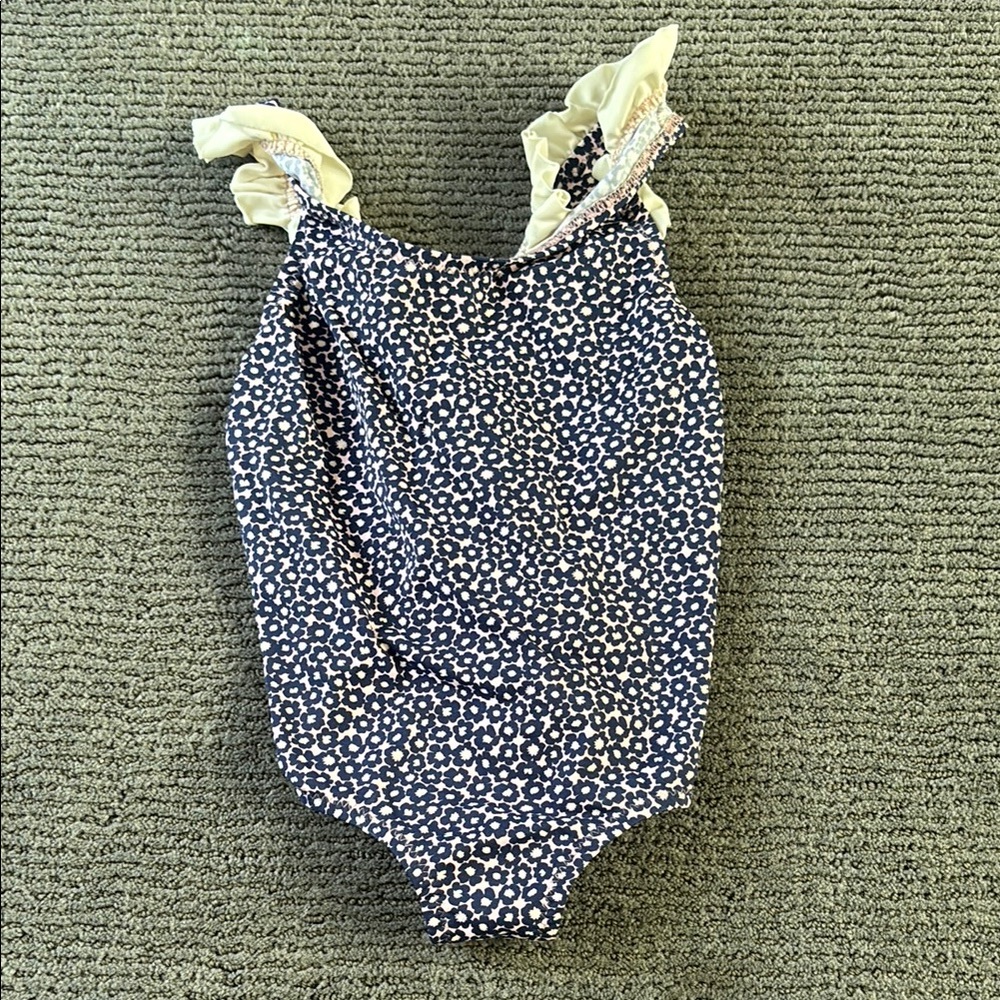 Eberjey Navy and Pink Floral Swimsuit
